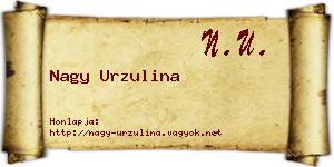 Nagy Urzulina névjegykártya